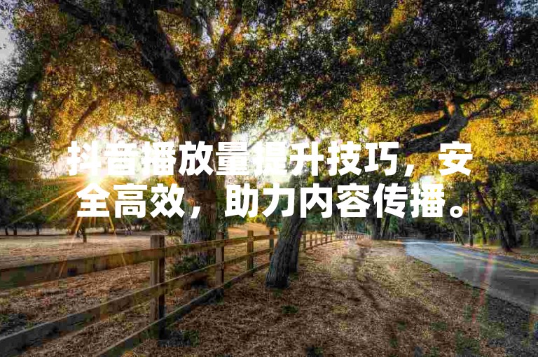 抖音播放量提升技巧，安全高效，助力内容传播。