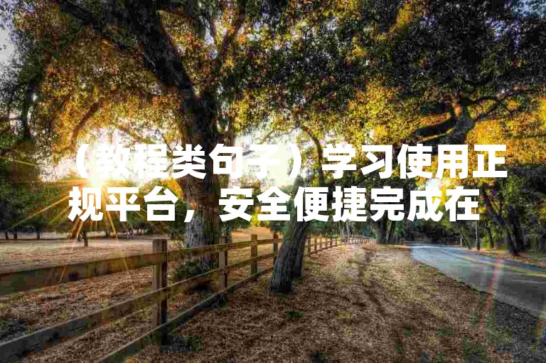 （教程类句子）学习使用正规平台，安全便捷完成在线业务操作。）