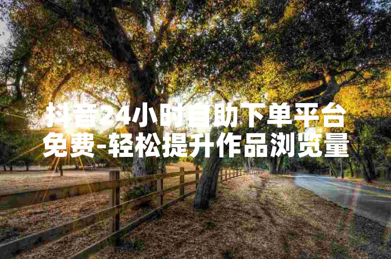 抖音24小时自助下单平台免费-轻松提升作品浏览量