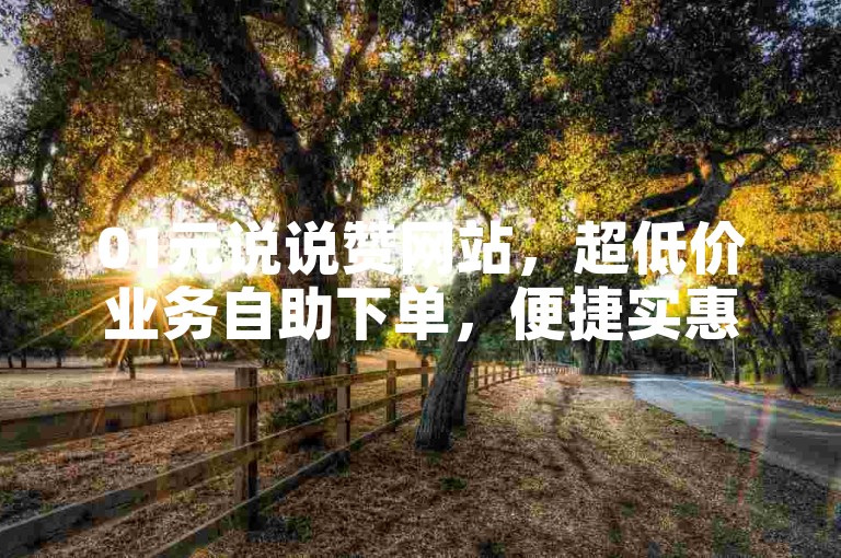 01元说说赞网站，超低价业务自助下单，便捷实惠。
