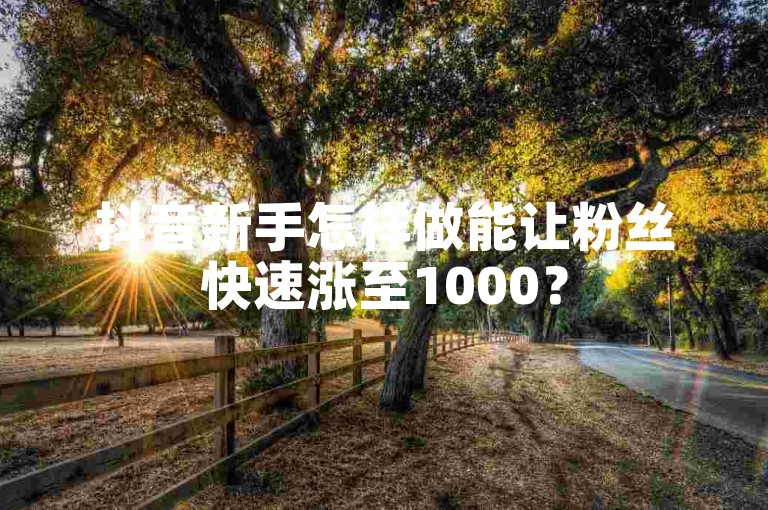 抖音新手怎样做能让粉丝快速涨至1000？