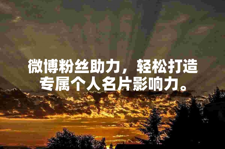 微博粉丝助力，轻松打造专属个人名片影响力。