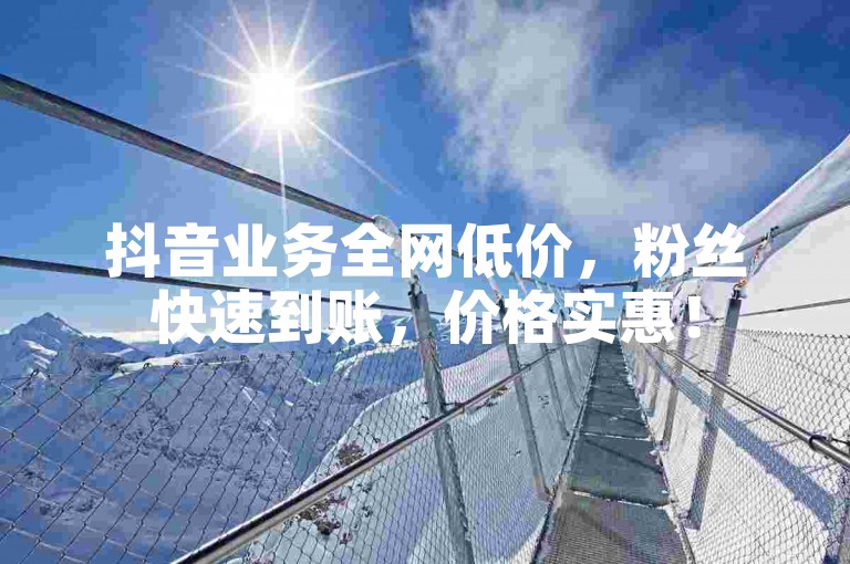 抖音业务全网低价，粉丝快速到账，价格实惠！