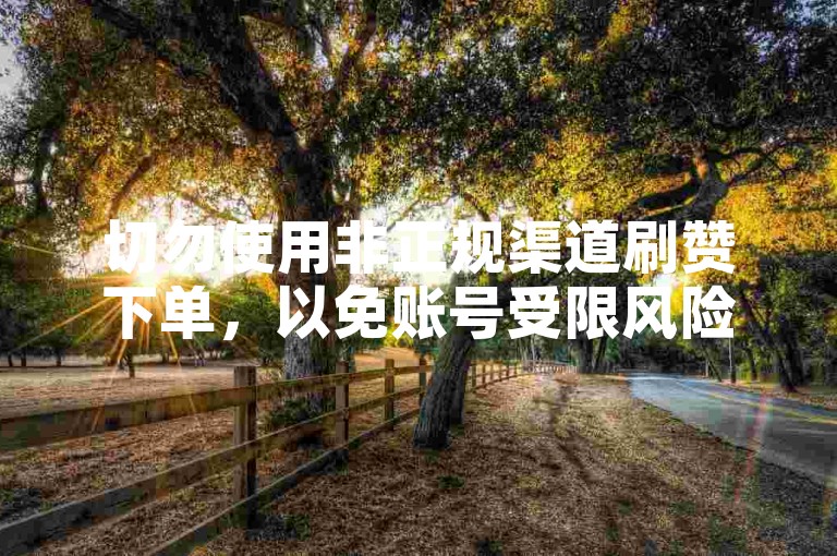 切勿使用非正规渠道刷赞下单，以免账号受限风险。