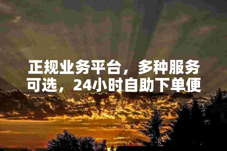 正规业务平台，多种服务可选，24小时自助下单便捷无忧。