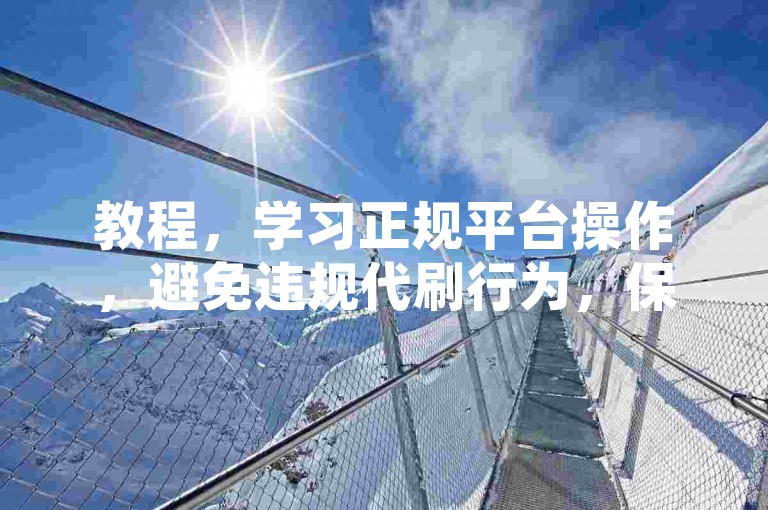 教程，学习正规平台操作，避免违规代刷行为，保障账号安全。