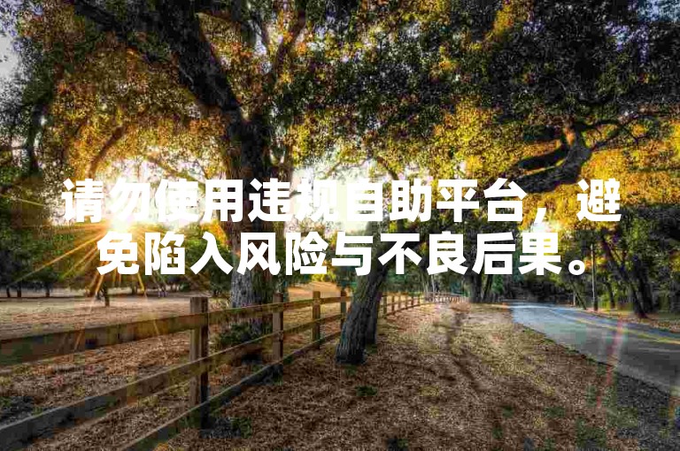 请勿使用违规自助平台，避免陷入风险与不良后果。