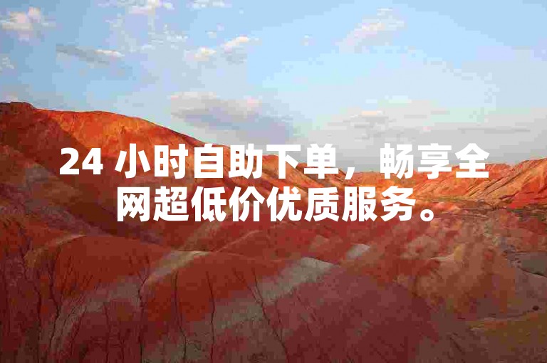 24 小时自助下单，畅享全网超低价优质服务。