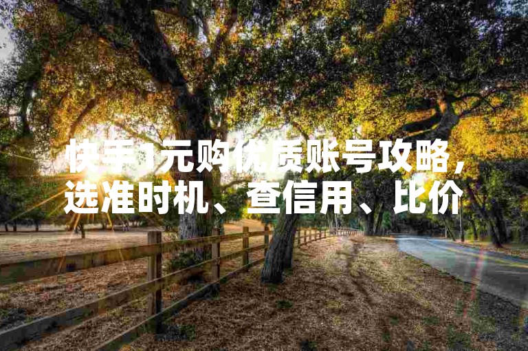 快手1元购优质账号攻略，选准时机、查信用、比价值。