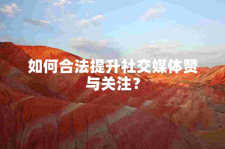 如何合法提升社交媒体赞与关注？