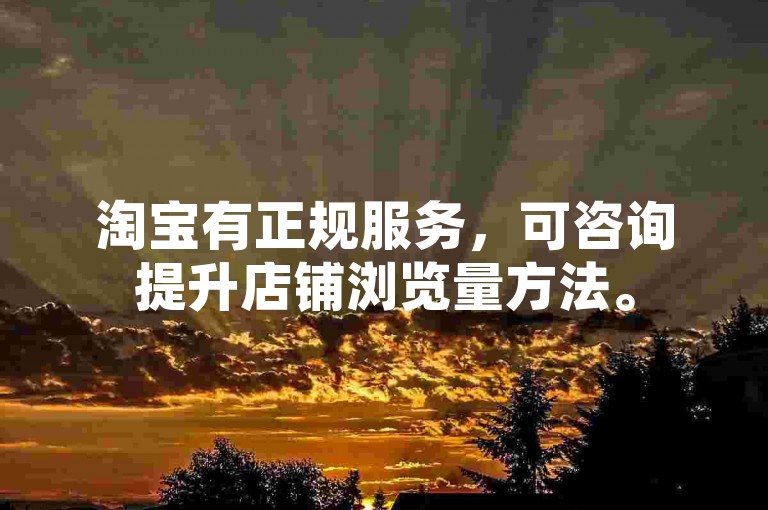 淘宝有正规服务，可咨询提升店铺浏览量方法。
