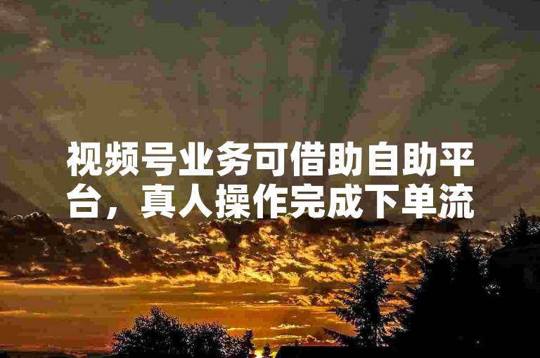 视频号业务可借助自助平台，真人操作完成下单流程。