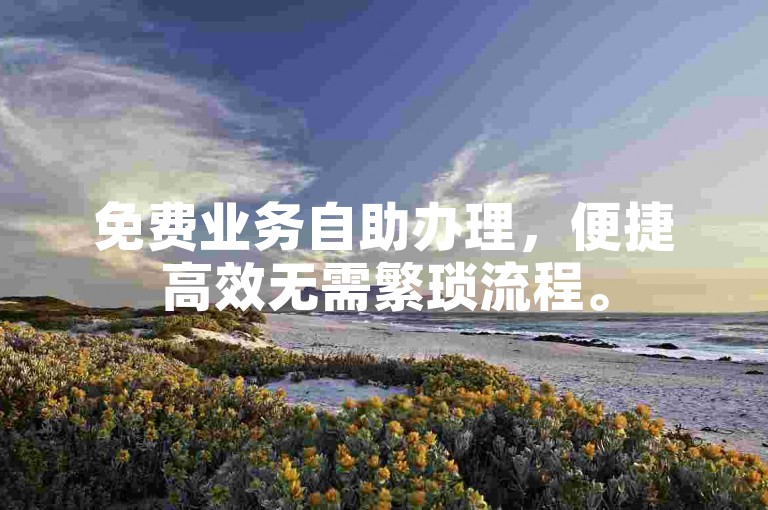 免费业务自助办理，便捷高效无需繁琐流程。