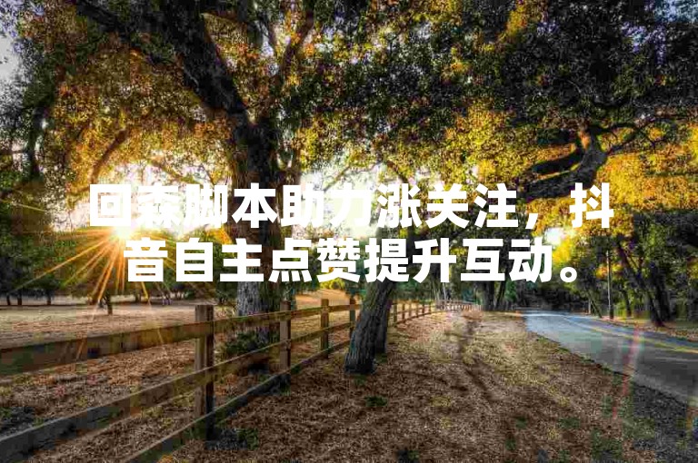 回森脚本助力涨关注，抖音自主点赞提升互动。