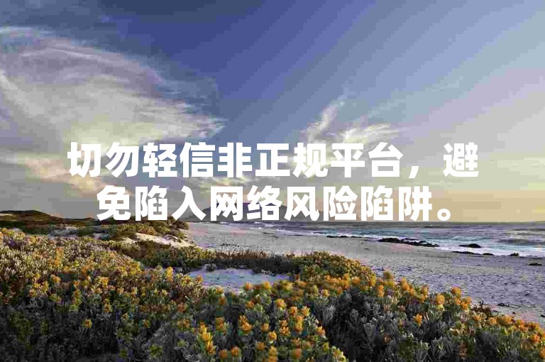切勿轻信非正规平台，避免陷入网络风险陷阱。