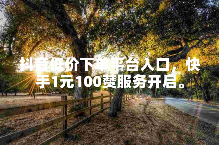 抖音低价下单平台入口，快手1元100赞服务开启。