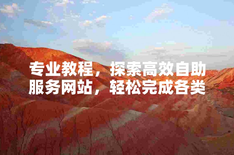 专业教程，探索高效自助服务网站，轻松完成各类任务。