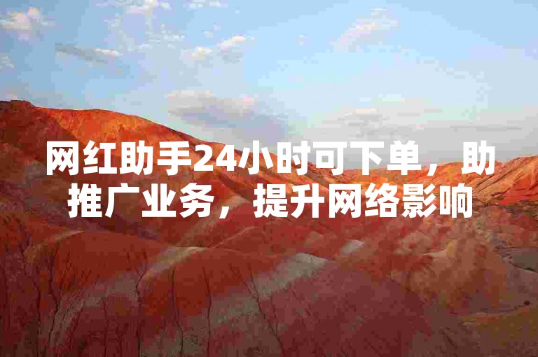 网红助手24小时可下单，助推广业务，提升网络影响力。