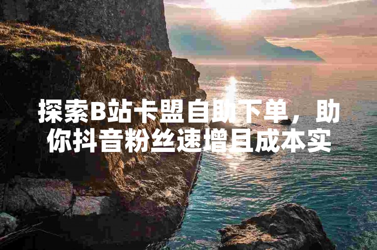 探索B站卡盟自助下单，助你抖音粉丝速增且成本实惠。