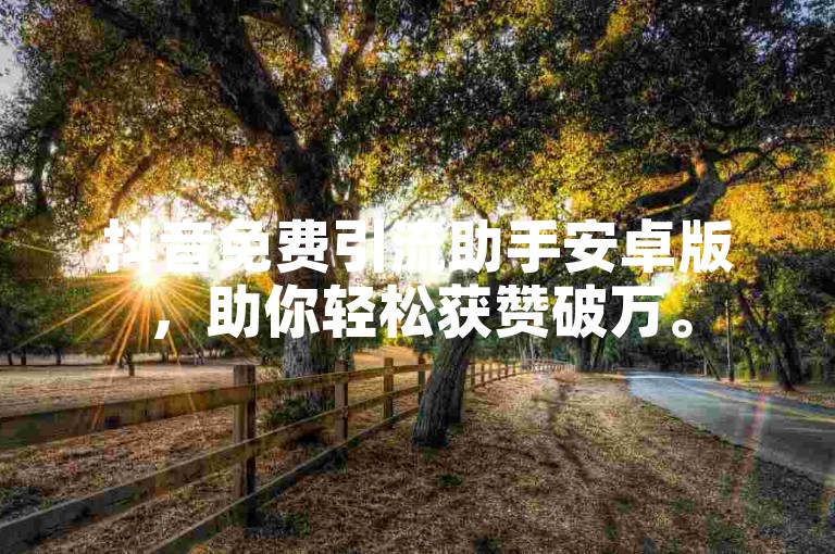 抖音免费引流助手安卓版，助你轻松获赞破万。
