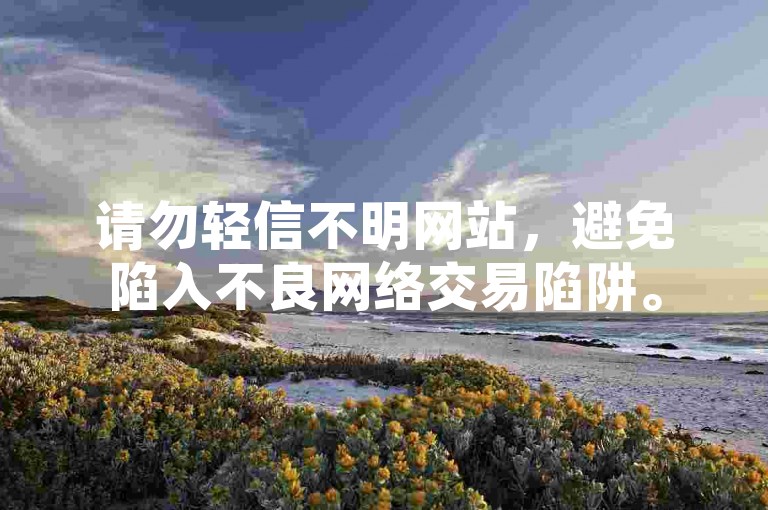 请勿轻信不明网站，避免陷入不良网络交易陷阱。