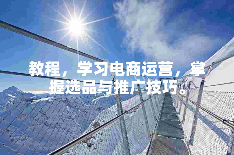 教程，学习电商运营，掌握选品与推广技巧。