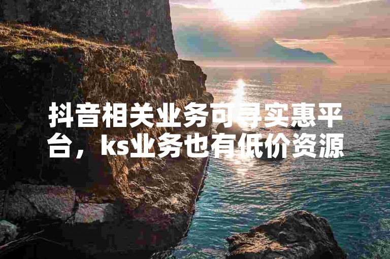 抖音相关业务可寻实惠平台，ks业务也有低价资源供选择。