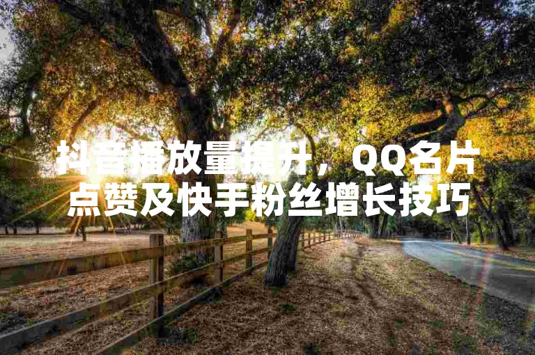 抖音播放量提升，QQ名片点赞及快手粉丝增长技巧分享。