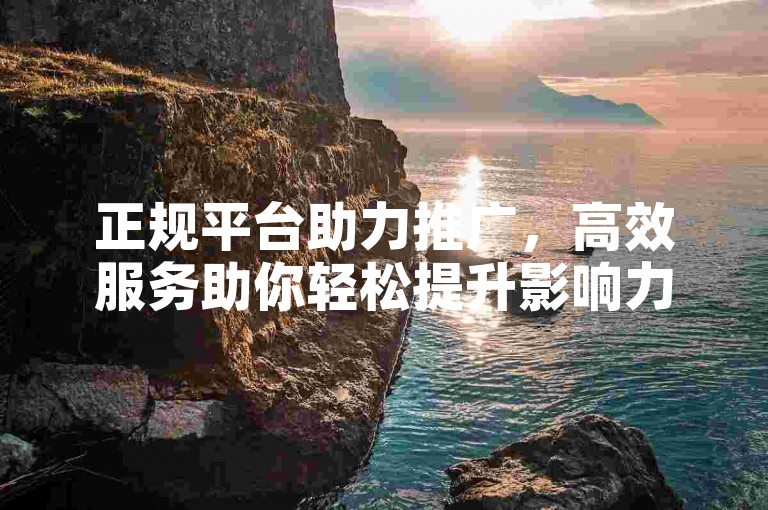 正规平台助力推广，高效服务助你轻松提升影响力。