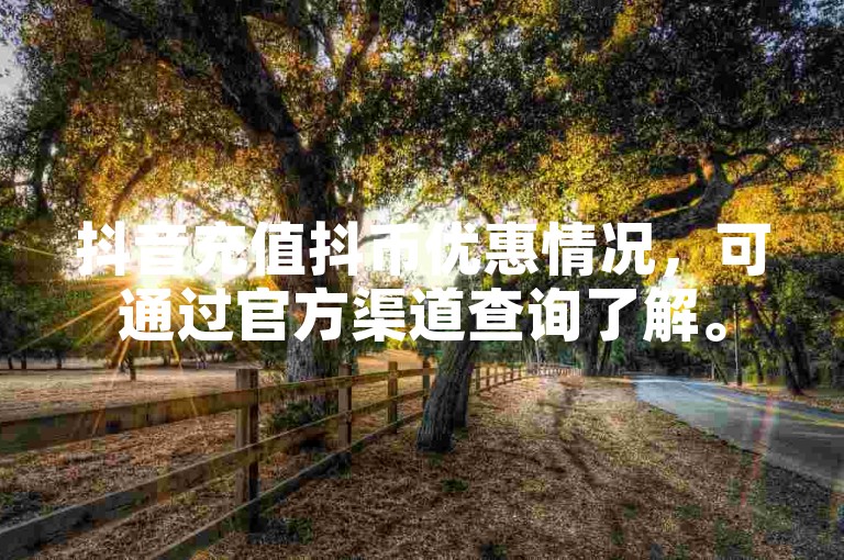 抖音充值抖币优惠情况，可通过官方渠道查询了解。