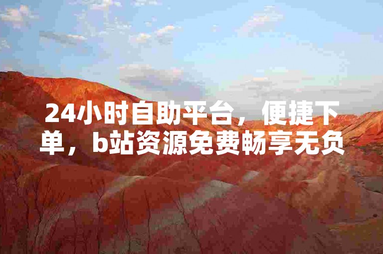 24小时自助平台，便捷下单，b站资源免费畅享无负担。