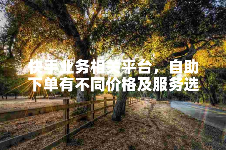 快手业务相关平台，自助下单有不同价格及服务选择。