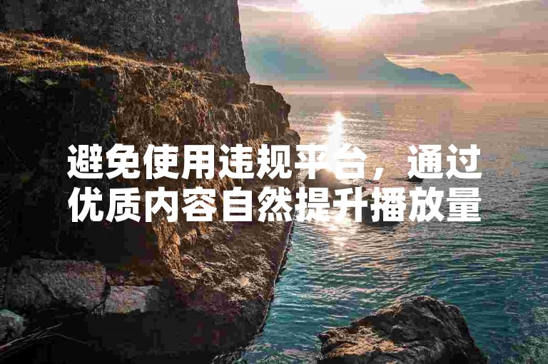 避免使用违规平台，通过优质内容自然提升播放量与互动。