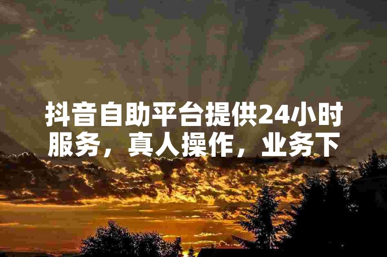抖音自助平台提供24小时服务，真人操作，业务下单便捷实惠。