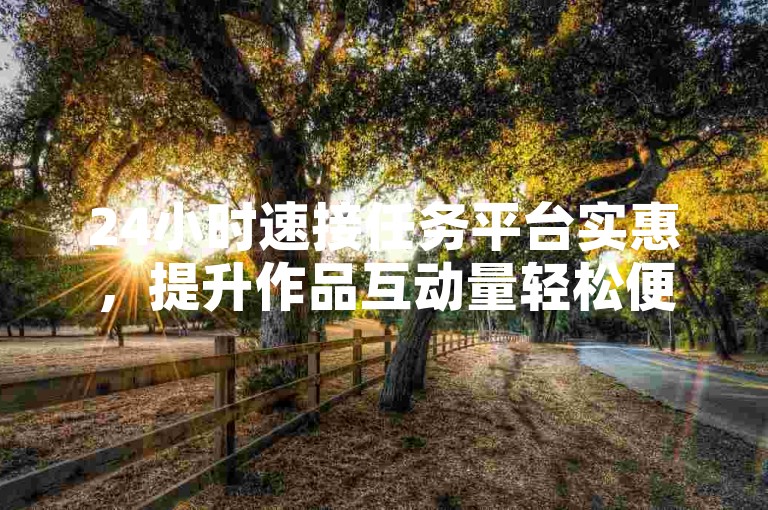 24小时速接任务平台实惠，提升作品互动量轻松便捷。