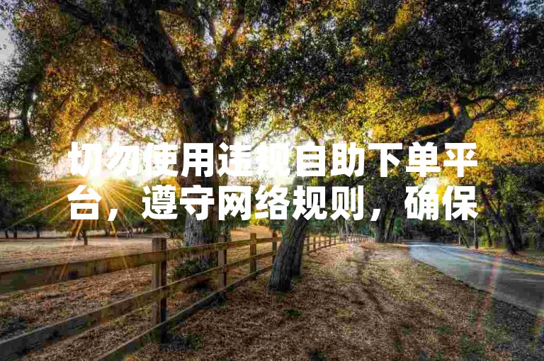 切勿使用违规自助下单平台，遵守网络规则，确保账号安全。