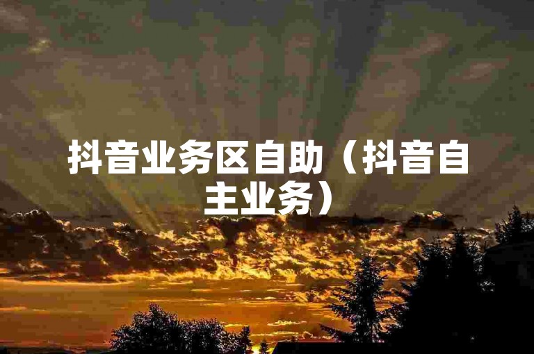 抖音业务区自助（抖音自主业务）