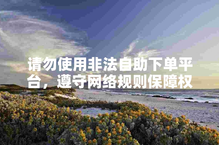 请勿使用非法自助下单平台，遵守网络规则保障权益。