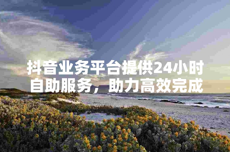 抖音业务平台提供24小时自助服务，助力高效完成各类任务。