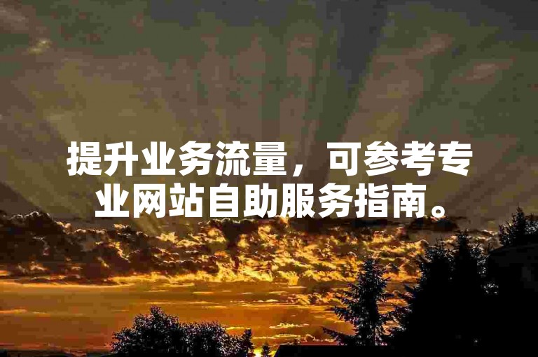 提升业务流量，可参考专业网站自助服务指南。