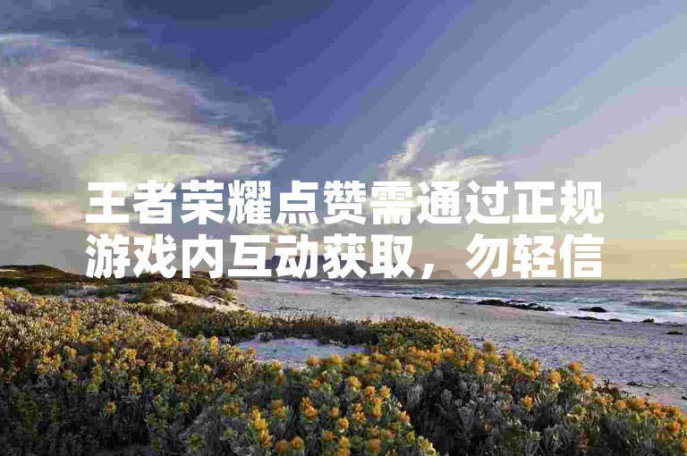 王者荣耀点赞需通过正规游戏内互动获取，勿轻信违规交易。