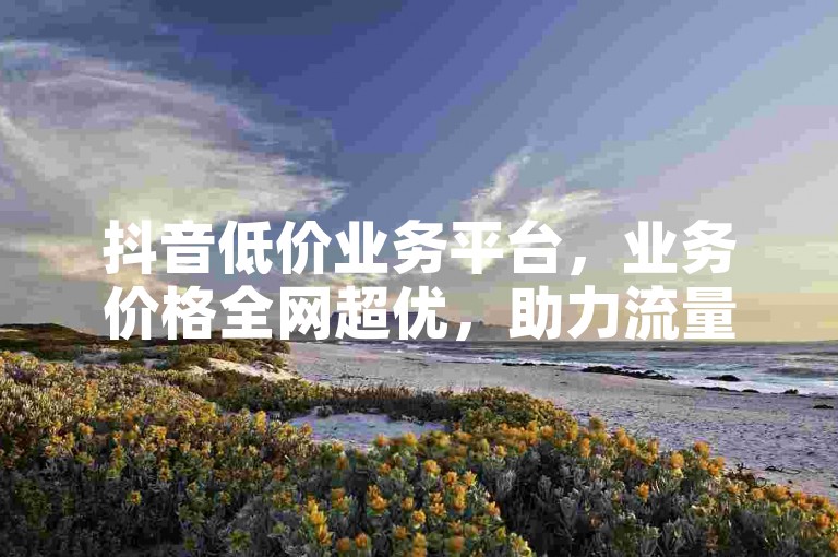 抖音低价业务平台，业务价格全网超优，助力流量提升。