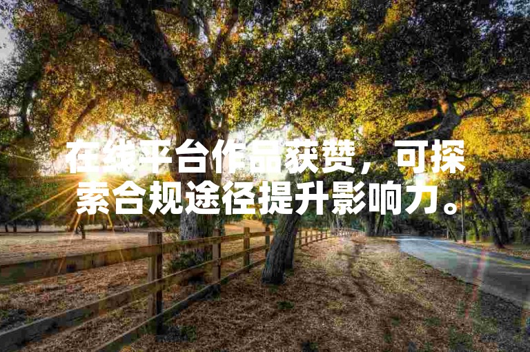 在线平台作品获赞，可探索合规途径提升影响力。