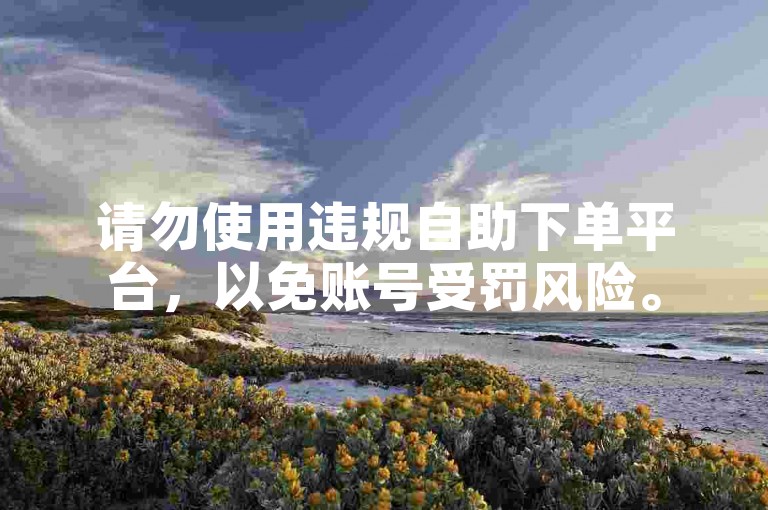 请勿使用违规自助下单平台，以免账号受罚风险。