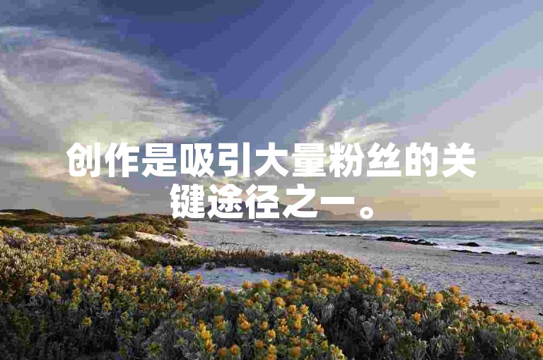 创作是吸引大量粉丝的关键途径之一。