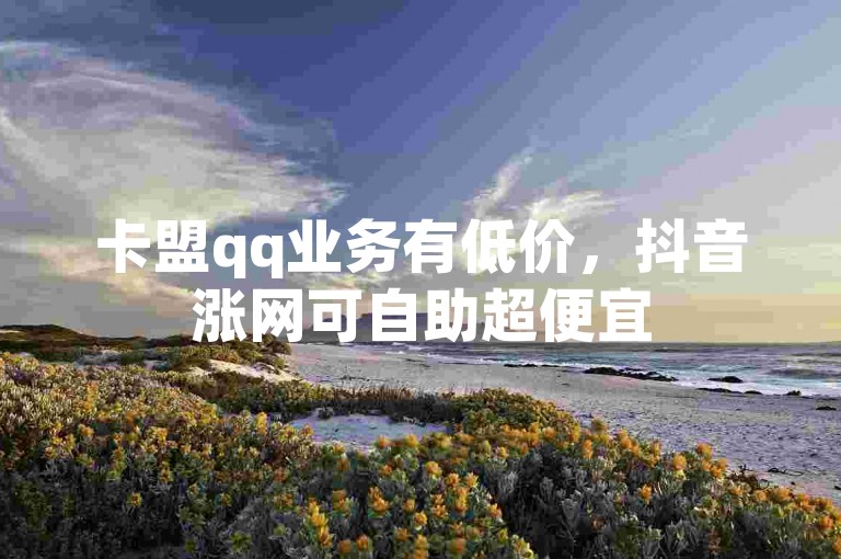 卡盟qq业务有低价，抖音涨网可自助超便宜
