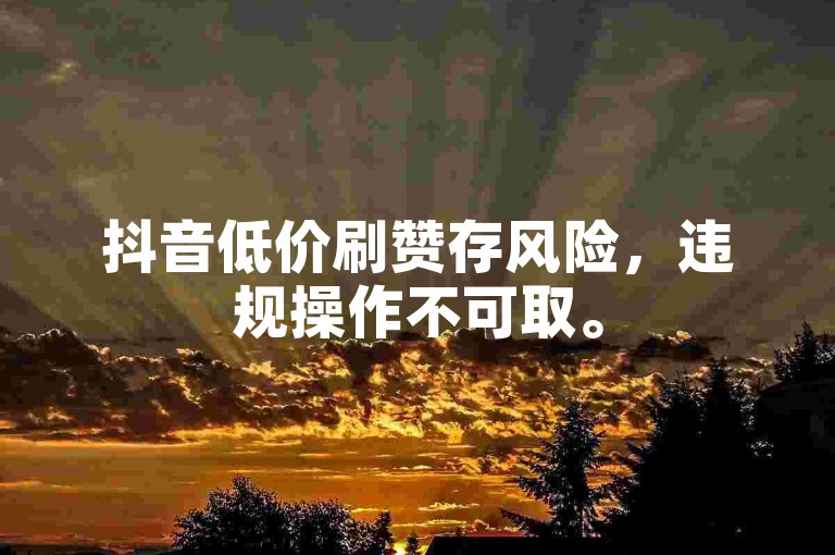 抖音低价刷赞存风险，违规操作不可取。