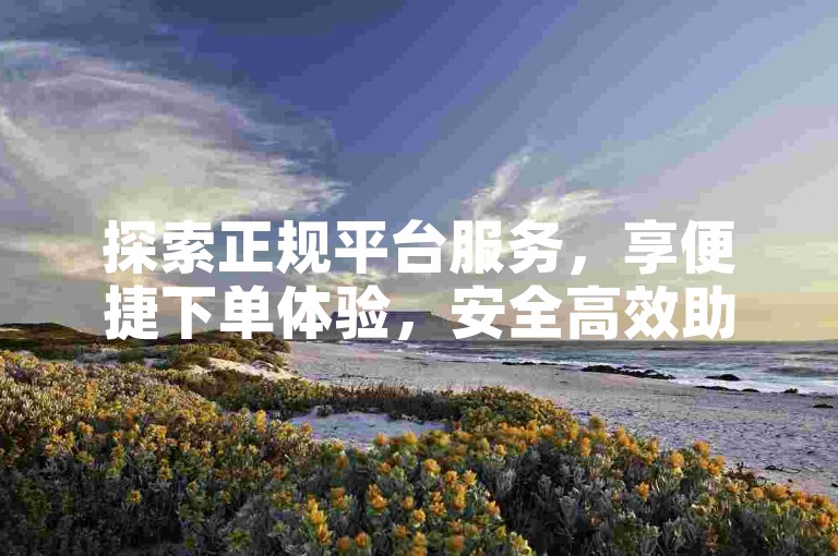 探索正规平台服务，享便捷下单体验，安全高效助力成长。