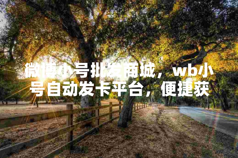 微博小号批发商城，wb小号自动发卡平台，便捷获取多账号资源。
