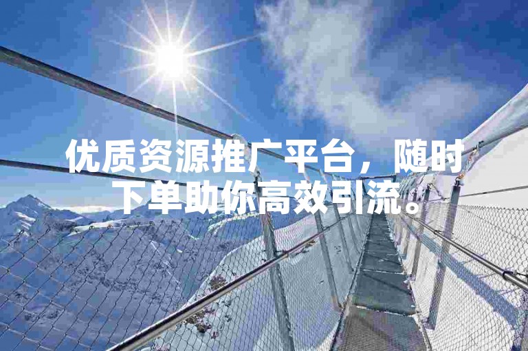 优质资源推广平台，随时下单助你高效引流。